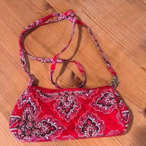 Vera Bradly red print cross body purse
